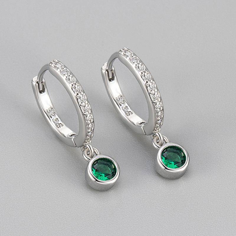 Trendy Geometric Round Zirconia Huggie Earrings For Women Minimalist Versatile Elegant Creative Stud Hoops Jewelry Gift