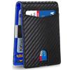 Women Men Thin Small Wallet Front Pocket RFID Blocking with Money Clip Anti-scan Leather Wallet Mens Slim Wallet