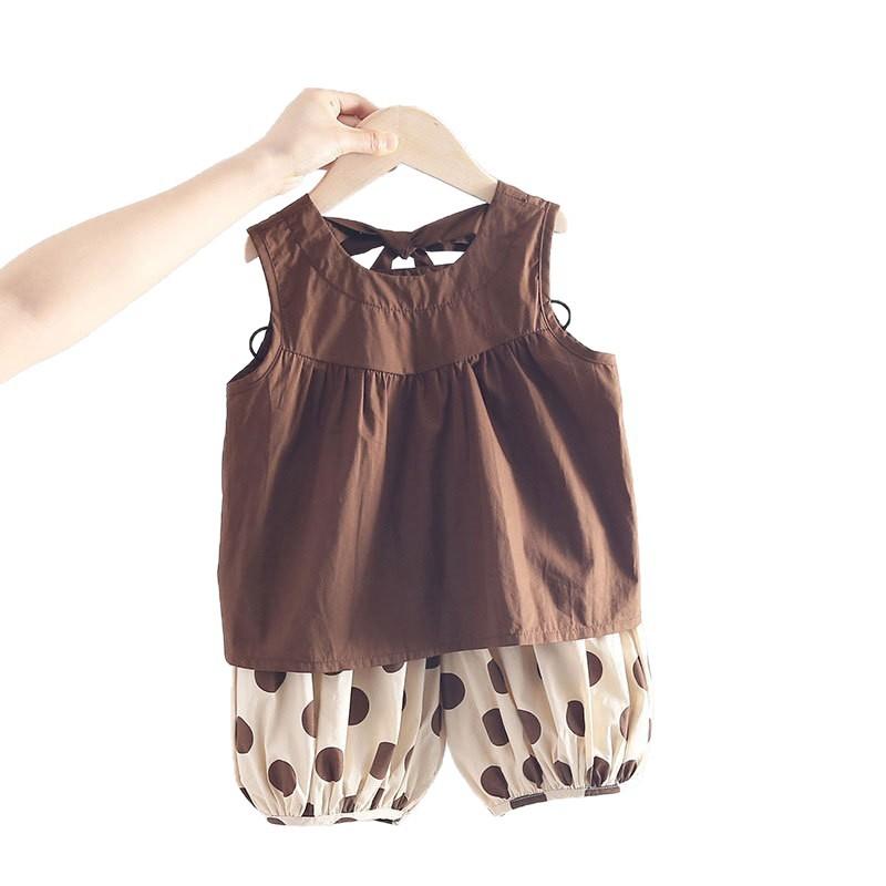 Girls Summer Fashion Sleeveless Vest And Shorts Two Piece Set Baby Casual Sports Outfit For Kids