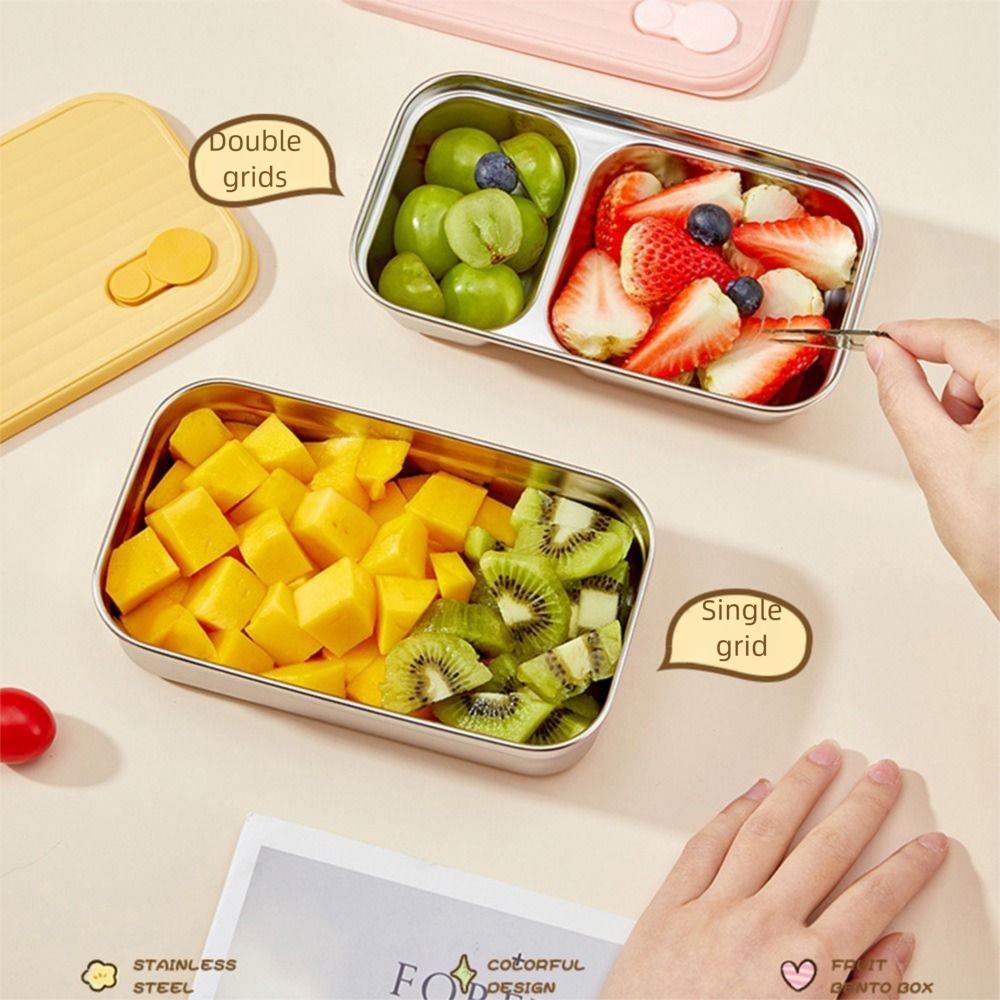 Silicone Seal Sealed Salad Container Single/Double Compartment Travel Food Tray  Outdoor Gatherings