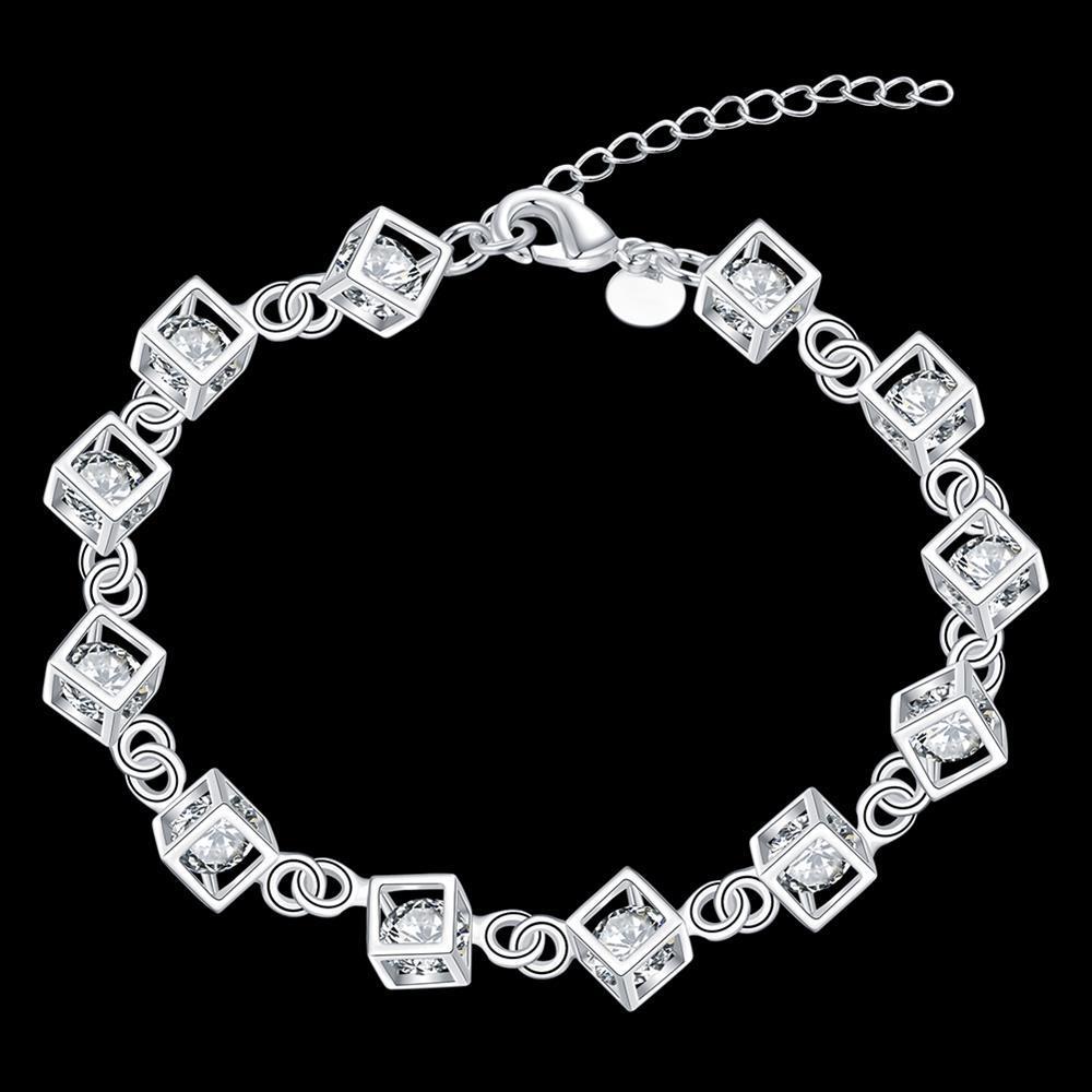 High Quality 925 Sterling Silver Shining Crystal Lattice Bracelet for Woman Popular Fine Luxury Jewelry Wedding Party Gifts