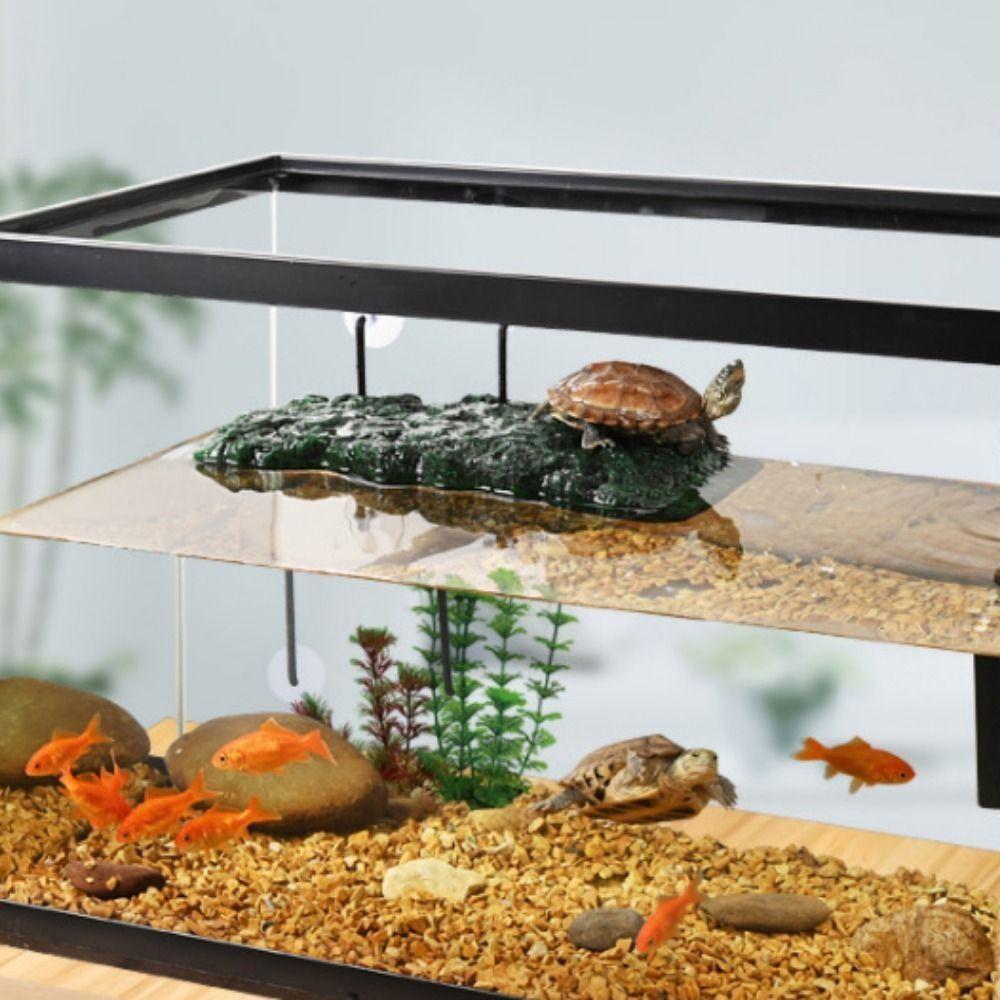 Resin Turtle Basking Platform Automatic Rising-lowering Tortoise Climb Island Fish Tank