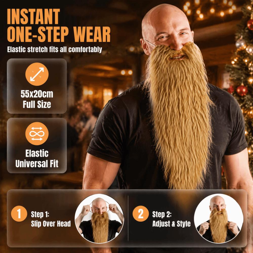 Novelty Realistic Fake Beard Natural Pirate Beard Mask Lightweight False Moustache  for Halloween