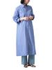 Beams Shirt Blue One Size Demi-Luxe Women's Back-Open Dress, Stripe,