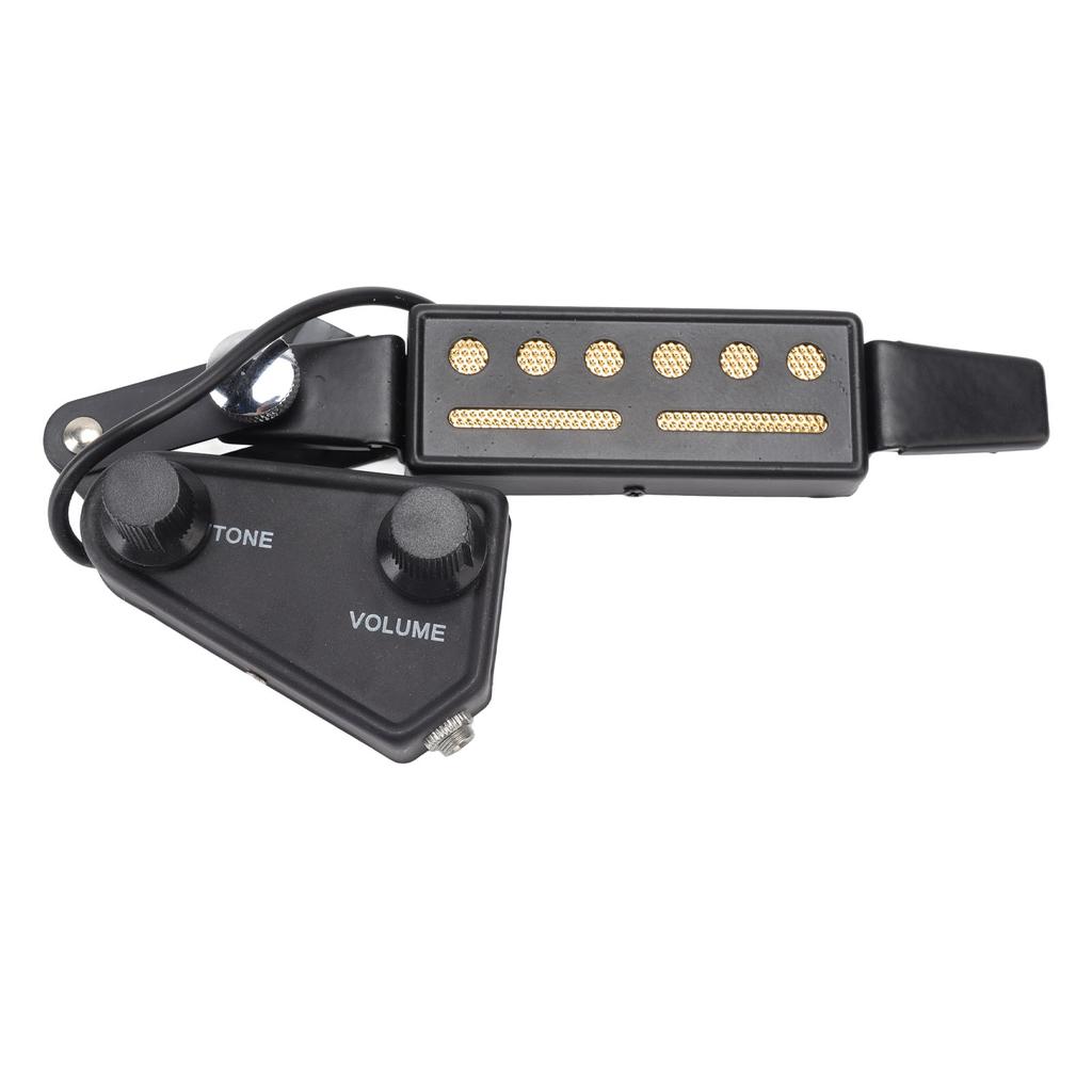 Soundhole Pickup Volume Tone Control 6 Hole Guitar Pickup for Acoustic Electric Guitar Black