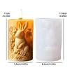 Diy Sika deer flower relief cylindrical candle silicone mold  spring and summer Sika deer stone relief cylindrical resin mold