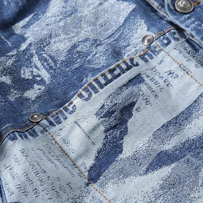 Versace Jeans Couture Magazine Print Denim Jacket 76GAS40C-DW074SS0-904