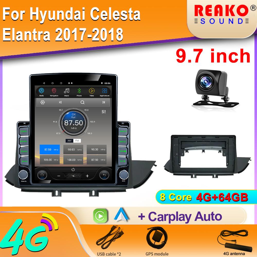 9.7" Vertical Style Tesla Screen Android Car Radio For Hyundai Celesta Elantra 2017-2018 GPS Navigation Multimedia Player