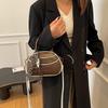 Niche high-end bag women's 2025 autumn and winter new fashion retro baseball bag trend contrasting color shoulder messenger bag