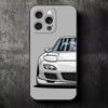 Simple Japanese Sports Cars Pattern Soft Phone Case for iPhone 16 16E 17 Air 15 Pro Max 14 Plus 13 Mini 11 12 7 Black Cover Back