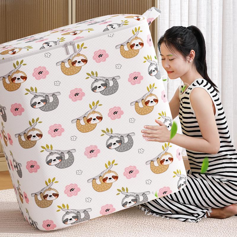 1 Pezzo Borsa Portatile Grande Capacità per Conservare Trapunte Orsetto Carino Fantasia a Quadri Organizzatore per Vestiti Borsa Perfetta per Trasloco Casa