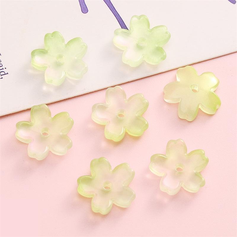 Glass Gradient Cherry Blossom Three-dimensional Accessories Beading Accessories Handmade Diy Bracelet Spacer Beads Accessories Strings Loose Beads