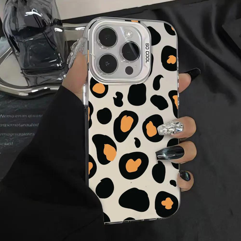 For Redmi Note 13 4G 5G 12 11 10 8 13 Pro Plus Max Luxury Leopard Color Silver IMD Case Note 10s 11s 12S 13R 12R Phone Cover