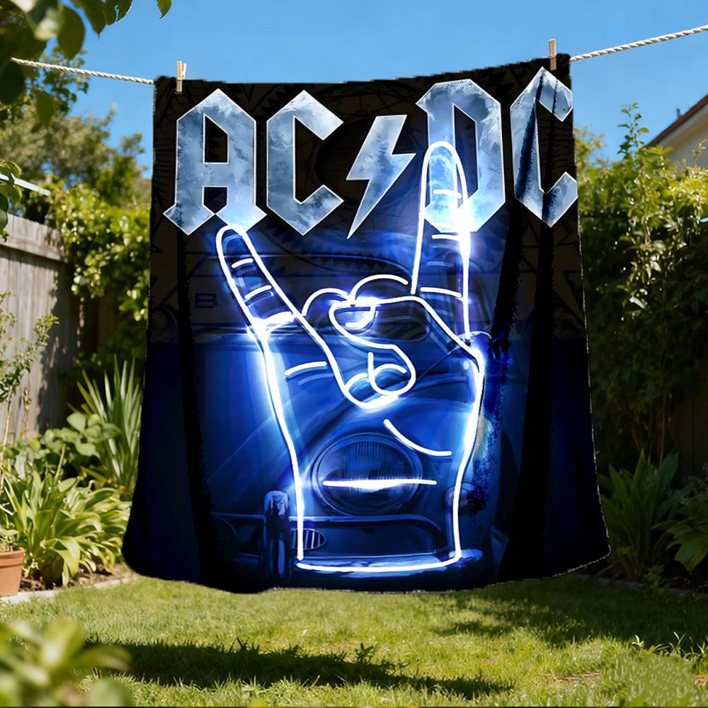 1pc AC/DC Outdoor Flannel Blanket, Lightweight Warm Cozy for Travel Camping Office Soft Polyester Fabric