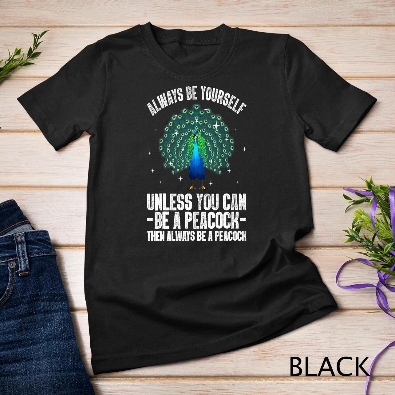 Funny Peacock Art For Men Women Peacock Themed Peacock Lover Unisex T-shirt 2XL