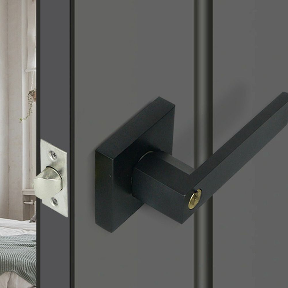 Internal Door Door Handle Lock with Lock Bathroom Bedroom Door Door Lever Lock Cylinder/Latch Aluminum Alloy