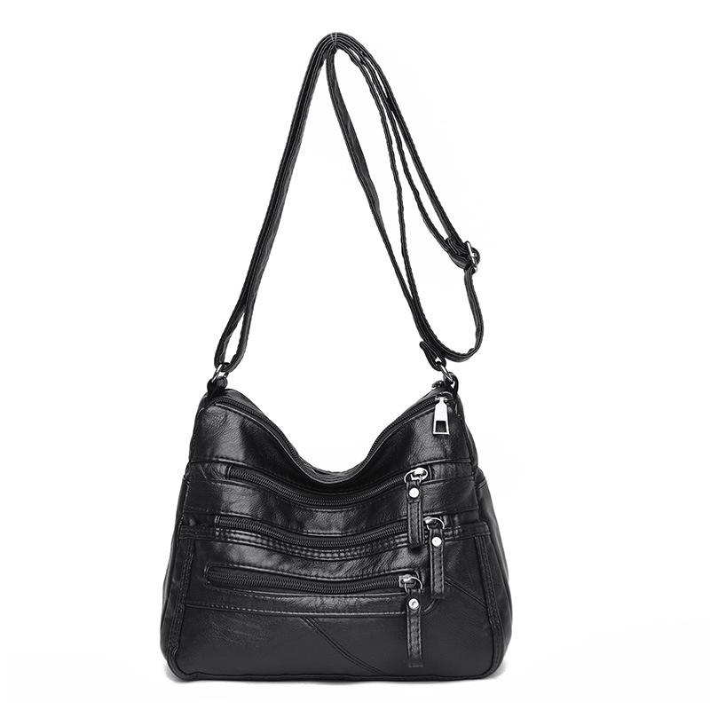 Women's 2021 Trendy Soft Leather Shoulder Bag - Large Capacity, All-Match, Middle-Aged Messenger Style