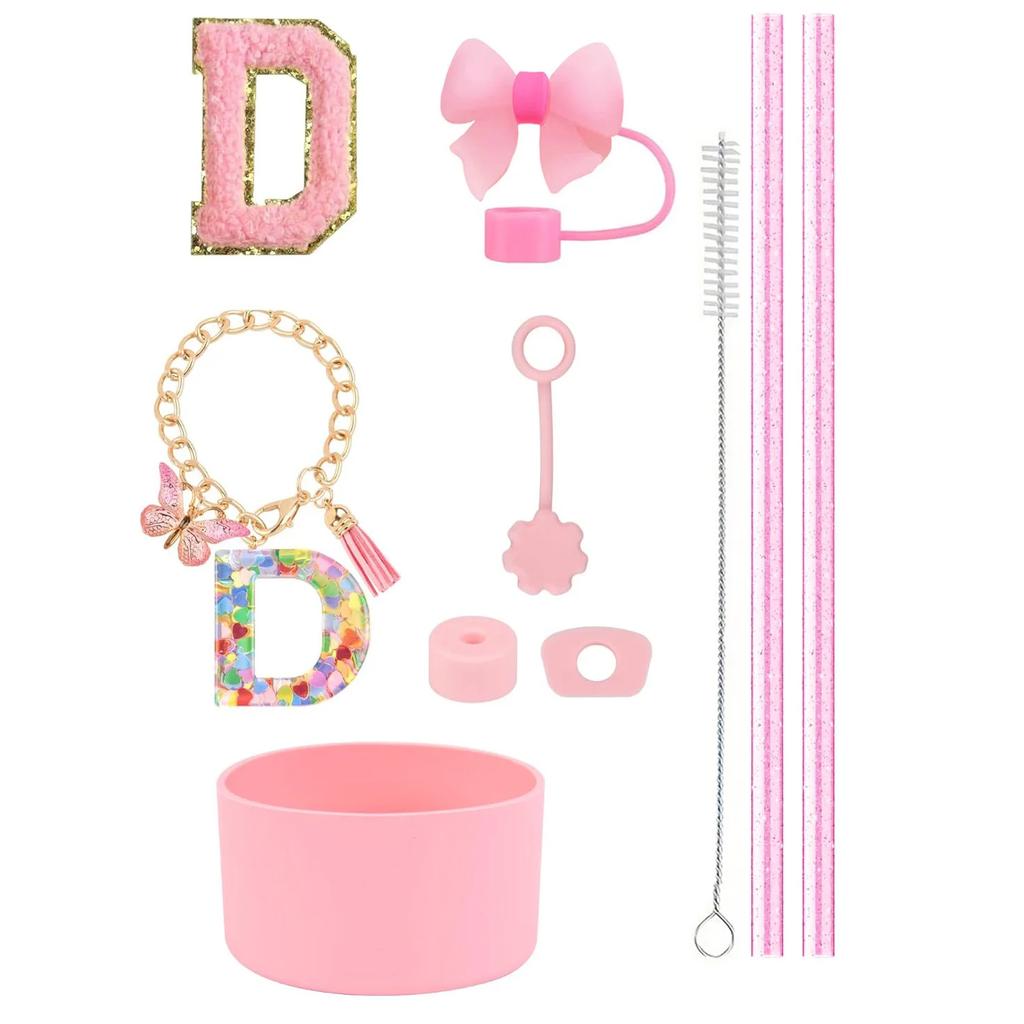 10pcs Cup Accessories Set for Stanley 30oz 40oz Tumbler Straw Cover Cap Boot Spill Proof Stopper Letter Keychain Charm Sticker