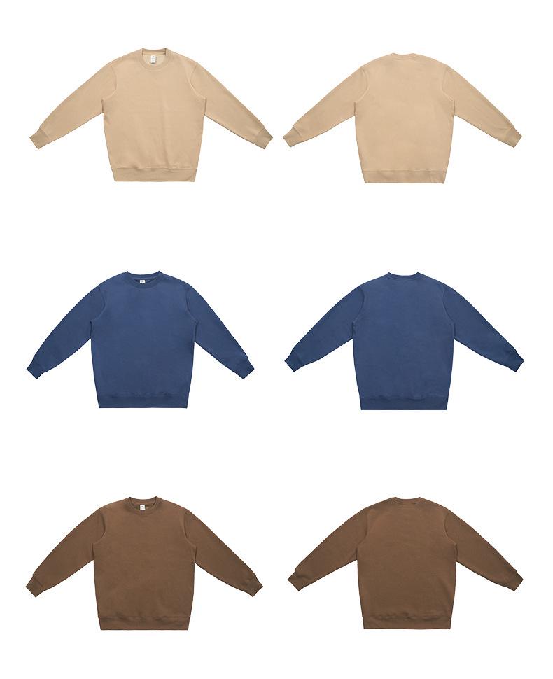 Men's Silver Fox Velvet Warm Round Neck Sweatshirt - Loose, Casual, Plus Velvet, Thickened for Autumn/Winter.