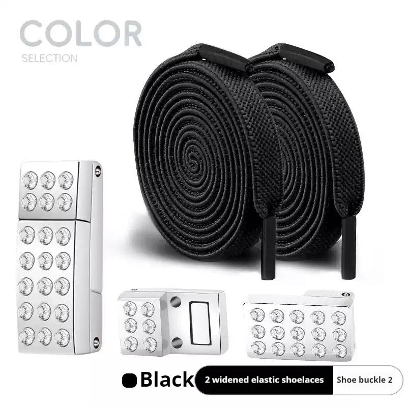 Diamond Magnetic Shoelaces without ties Elastic Laces Sneakers Tennis Women No Tie Shoe laces Flat Wide Shoelace Shoe Accessorie