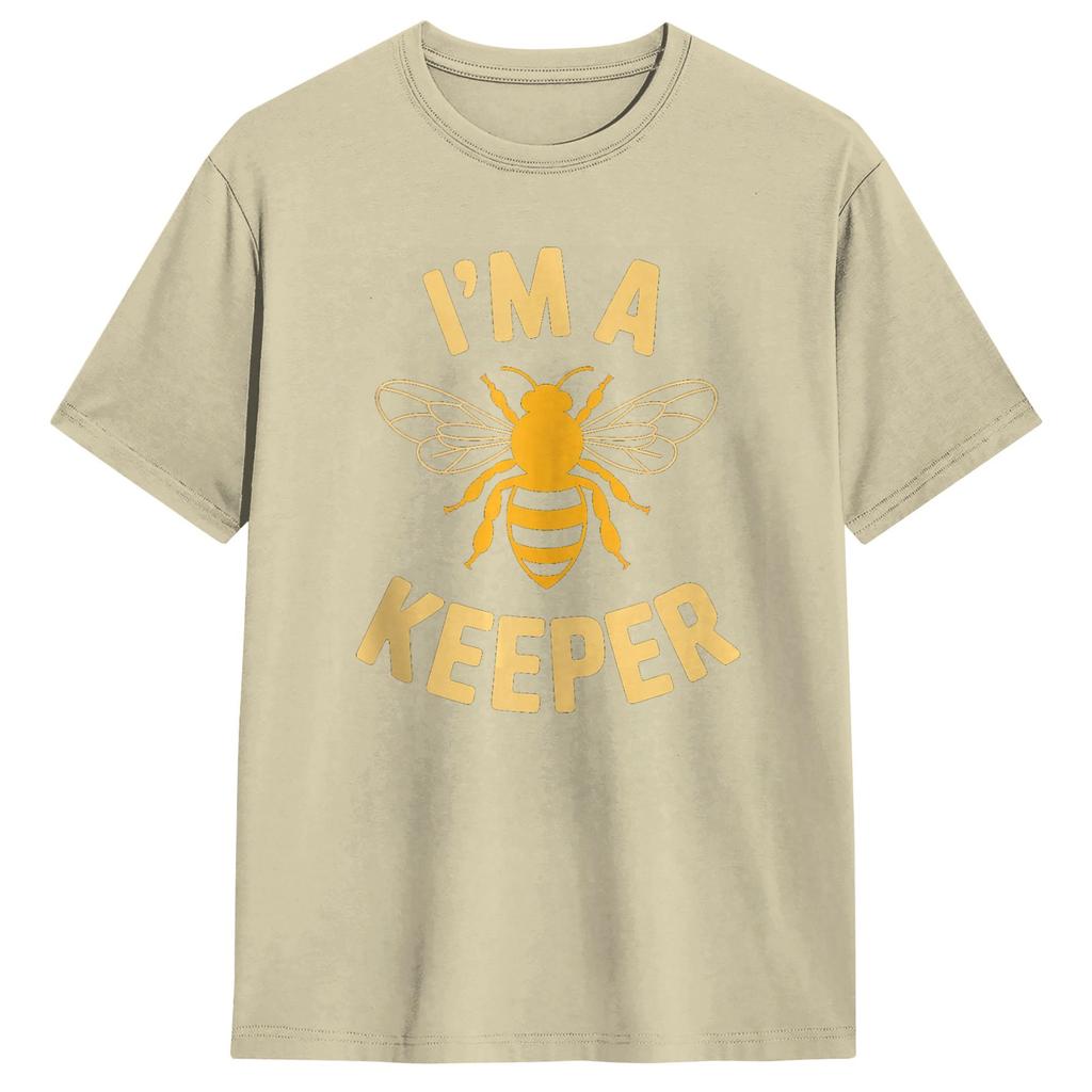 IM A Keeper Bee Beekeeper Pun Honey Lover Mens T Shirts Cool Tee Shirt Short Sleeve Round Collar TShirt Cotton Classic Clothes