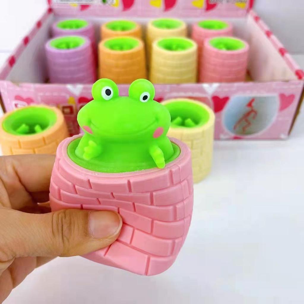 Squeeze Well Frog Cup Anti Stress Pop Up Funny Cute Kawaii Children Toys Joke Decompression Fidget Sensory Stress Reliefing Gift