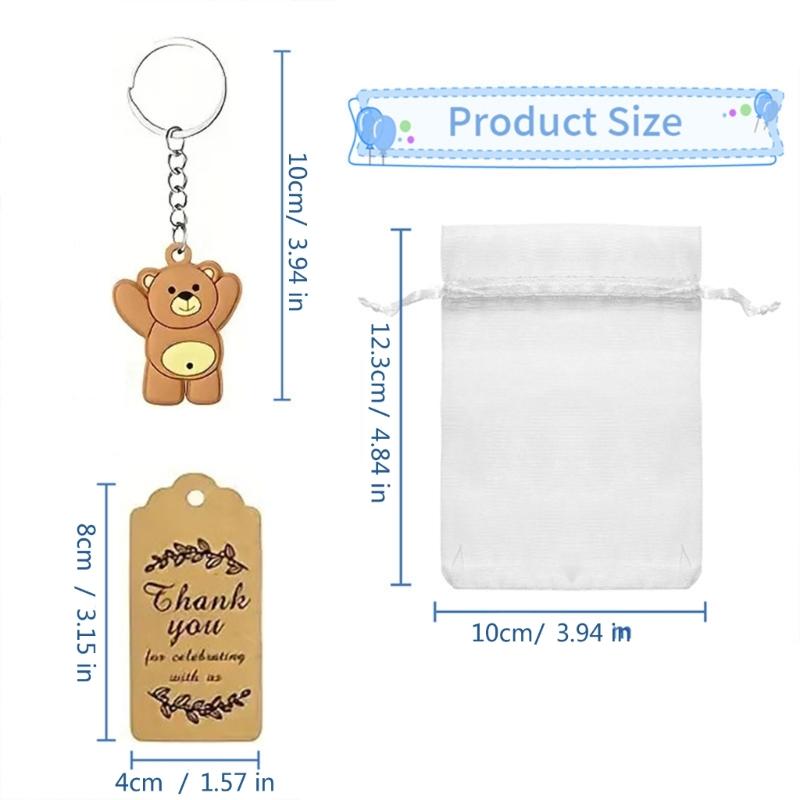 30 Pack Elegant Cartoon Mixed Materials Keychain Charm Pendant Versatile Dress Up Charm Accessory for Everyday Use