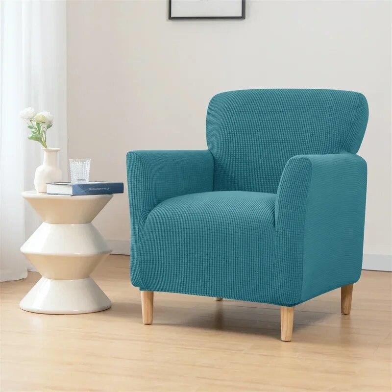 Polar Fleece Armchair Cover Elastic All-inclusive Single Sofa Slipcovers for Living Room Stretch Tub Club Chairs Protector Case