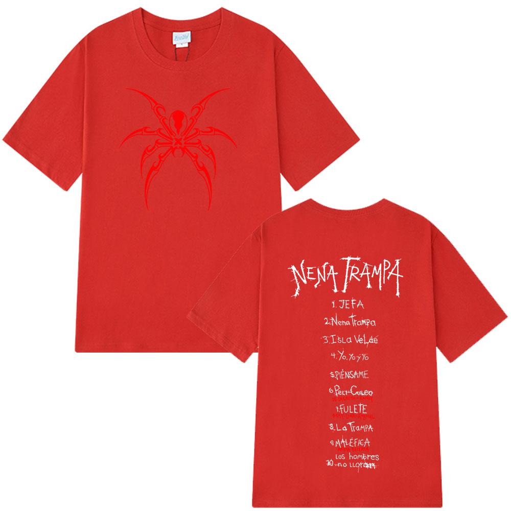 

Cazzu Nena Trampa 2025 Fashion Print T-shirt Men Women Hip Hop T Shirt Loose Cotton Short Sleeve Oversized T-shirts Fan Gifts S