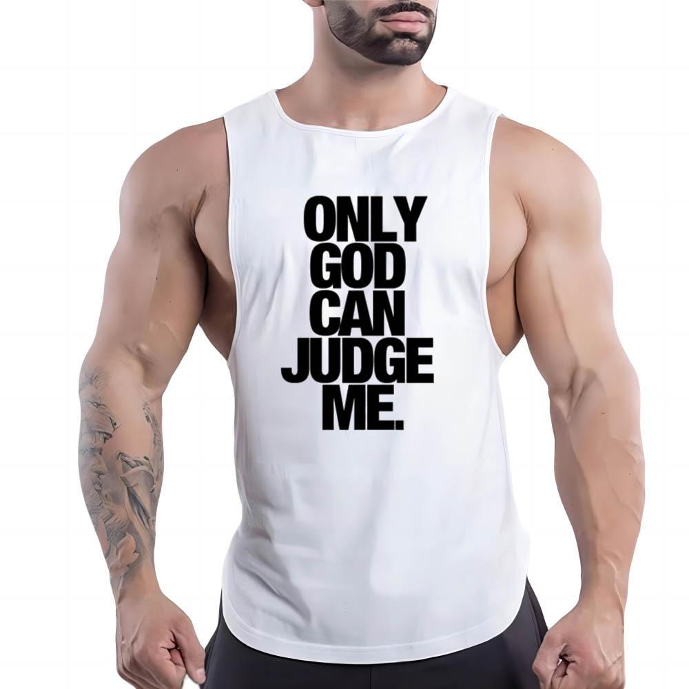 Summer Adult Men'S Casual Sports Crew-Neck Vest Creative Alphabet 2d Print Simple Fashion Trend Breathable Sleeveless T-Shirt