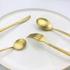 6Pcs Matte Gold Stainless Steel Daily Use Dinnerware Cutlery Set Tableware Teaspoon Flatware Wedding Dinner Dessert Set