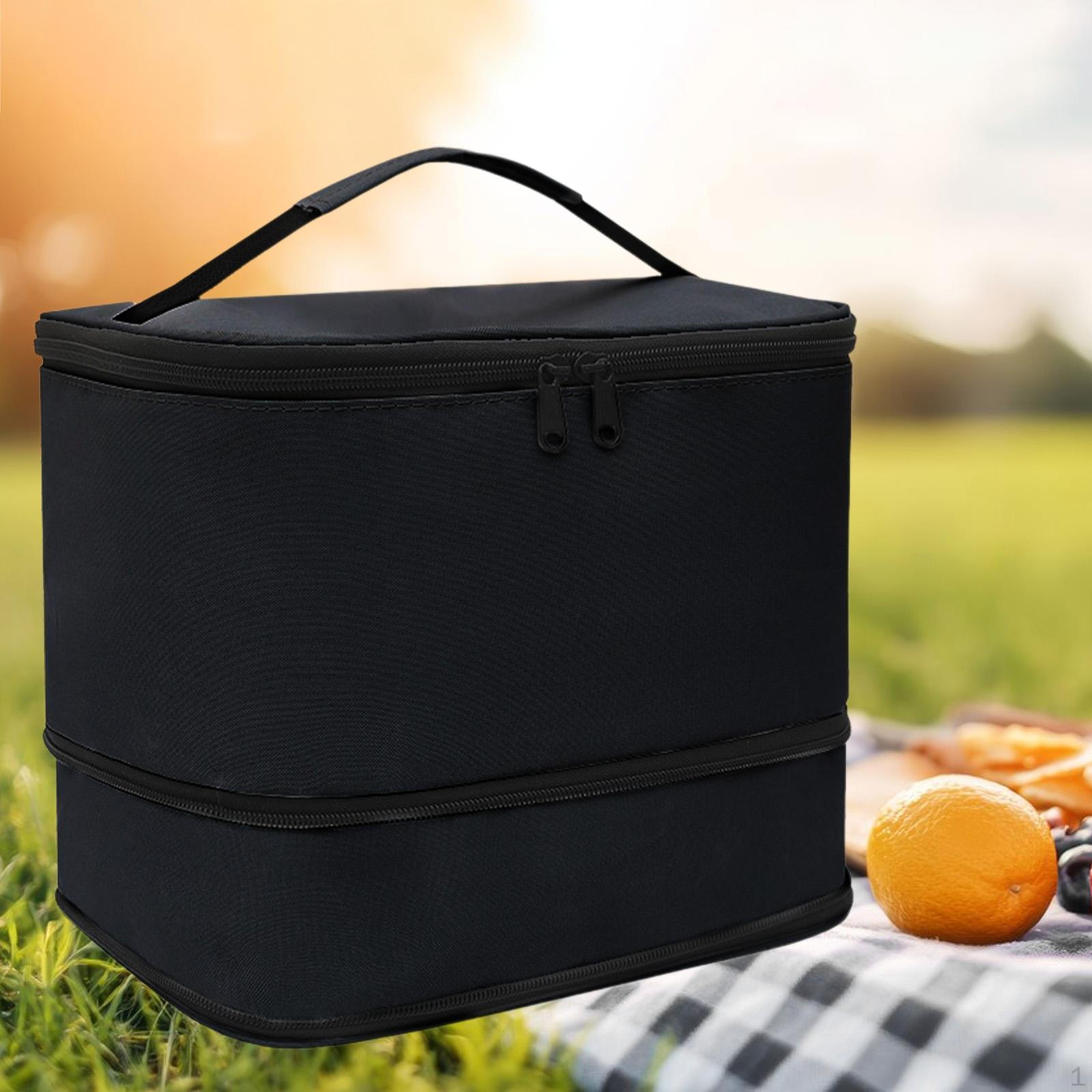 

Insulated Bag Cold Food Thermal Carrier Portable Lunch Tote Box for Picnic чорний