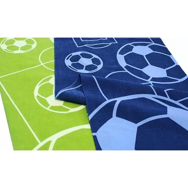 Someno Anbo Tenugui Love!Soccer! Pitch - Hand-dyed, 100% Cotton, Tokuoka Fabric, Made In Japan, 35cm X 100cm (Ball, Soccer, Pitch, Geometric Shapes,