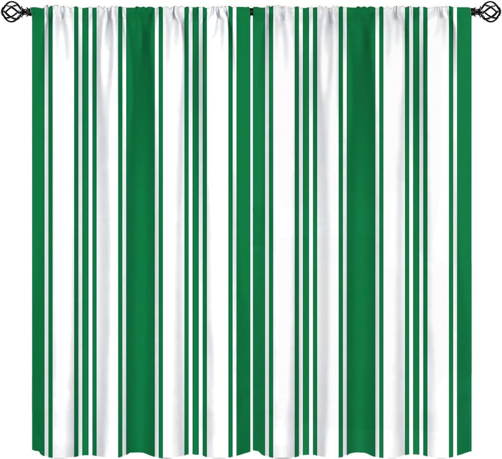 Stripe Curtains Red Ribbon Bow Stripes White Pink Background Window Treatments Insulated Drapes Panels Thermal Made Of Polyester