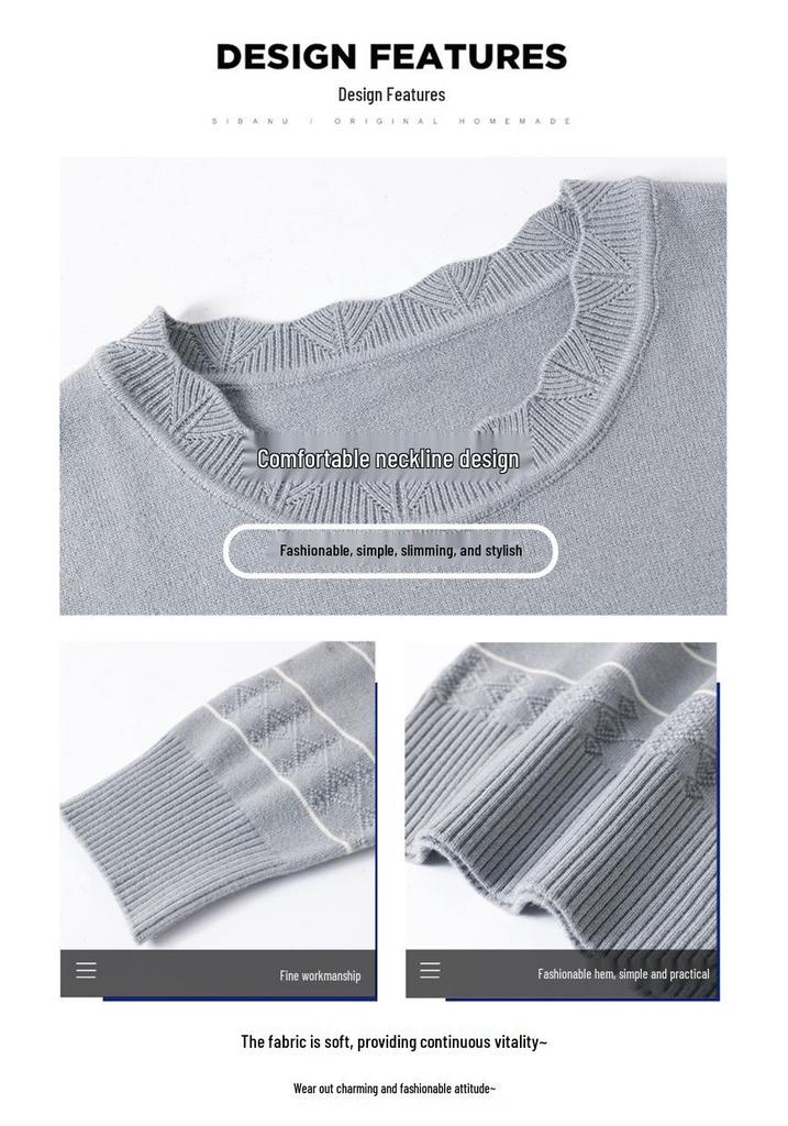 Spring 2026 Knit Top Set: Long Sleeve Loose Fit for Middle-aged & Elderly Women