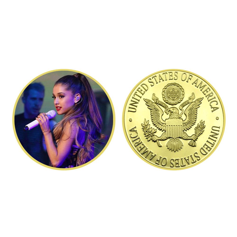 A-Girl Gold Commemorative Coin with Gift Box for American Pop Queen, Actress, Famous Actor, Singer
