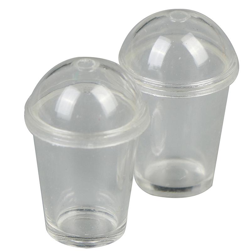 2Pcs 1:12 Dollhouse Miniature Accessories Mini Resin Milk Tea Cup