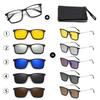 KAMMPT Men's Driving Anti Glare 6 In 1 Sets Magnetic Night Vision Sunglasses Women Clip On Shades