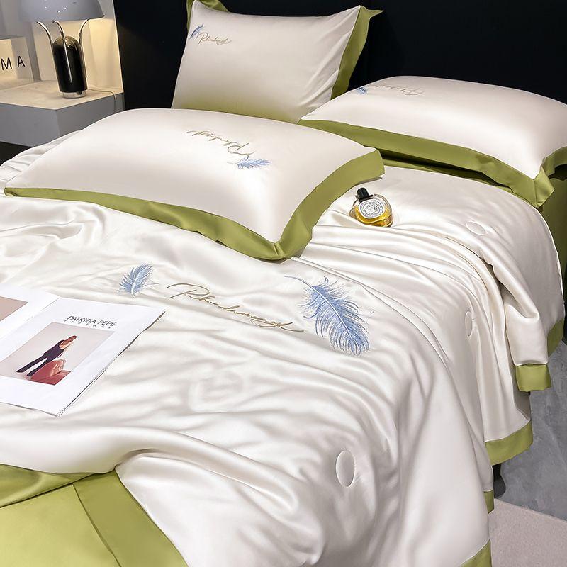 Water Wash Ice Silk Summer Cool Quilt Air Conditioner Bedding Soft Skin-friendly Thin Blanket for Weather