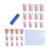 1 Set Square Press on Nails Reusable French Tip Stick-on Fake Nails Removable Full Cover Glue on False Nails for Women