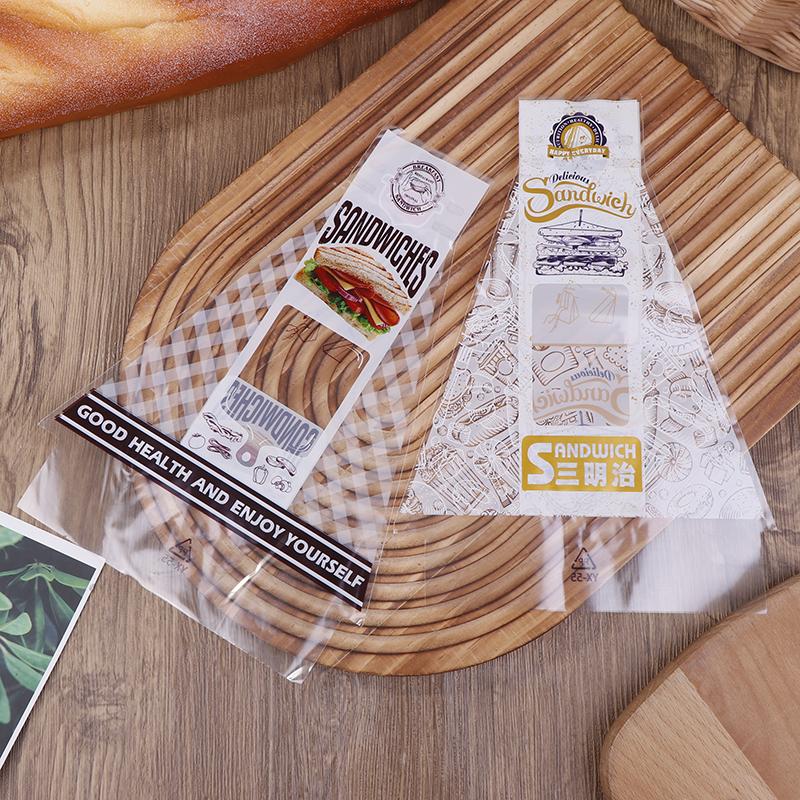 100 sztuk Papierków do kanapek Specjalne Jednorazowe Łatwe do Rozerwania Przezroczyste Trójkątne do Ciasta Pieczenia Jedzenia Folia Plastikowa Torba do Pakowania Chleba
