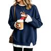 Women's Casual Christmas Print Loose Fit Long Sleeve Layering Sweatshirt
