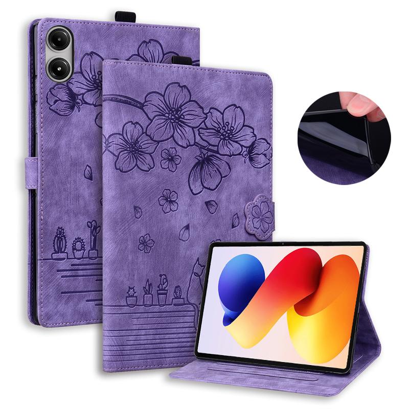 For Xiaomi Redmi Pad 2 Pro Case 12.1" Embossed PU Leather TPU Inner Stand Wallet Cover For Redmi Pad 2 Pro 12.1 inch 2025 Case