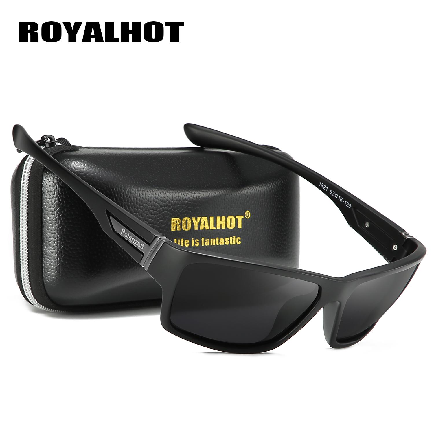 RoyalHot унисекс поляризационные новые модные спортивные солнцезащитные очки винтажные солнцезащитные очки ретро очки оттенки, UV400 чёрный