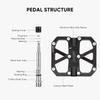 Pedal, 3 Bearing Anti Skid Mountain Bike Flat Pedal for All Terrain Riding