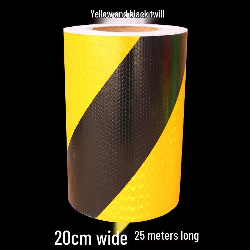 5cm Black Yellow Reflective Honeycomb Arrow Warning Tape Car Sticker