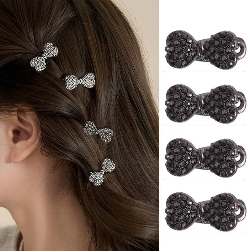 10/1pcs Korean New Fashionable Simple and Versatile Water Diamond Bow Hairpins Women's Side Hairpin Clip Headpiece Hairclips
