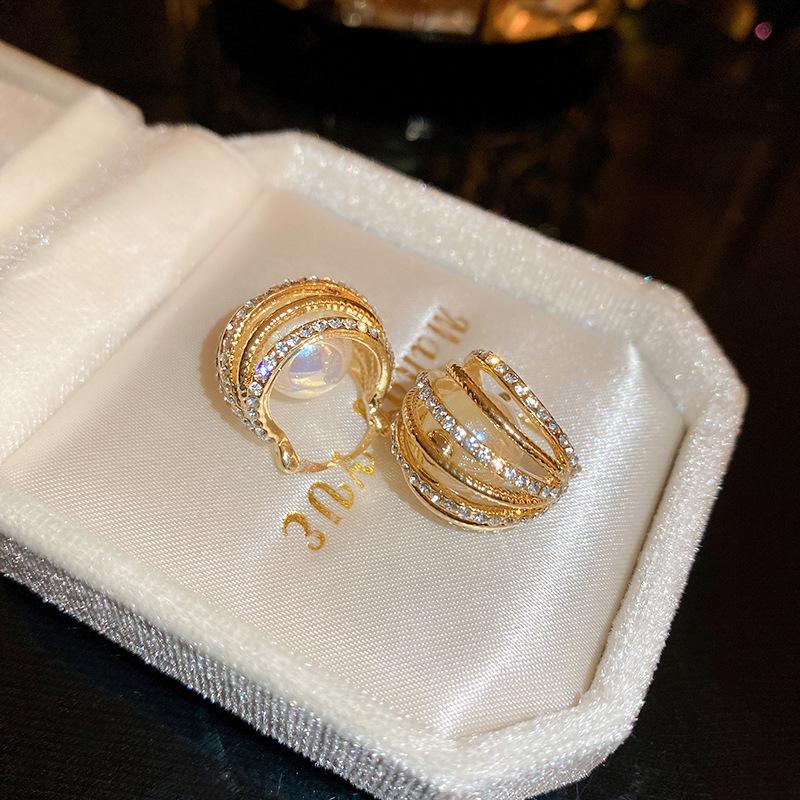 Silbernadel Eingelegte Diamant-Blumenquasten-Ohrringe - Elegante und Modische High-End-Stecker mit Einzigartigem Design