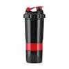 Shaker Bottle 3 Layer Leakage Proof Portable Plastic Sports Mixer Cup with Protein Powder Capsules