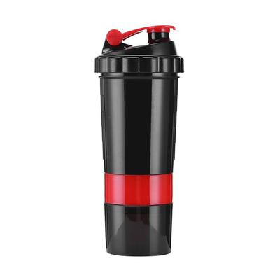Shaker Şişe 3 Katmanlı Sızdırmaz Taşınabilir Plastik Spor Karıştırma Bardağı Protein Tozu Kapsülleri